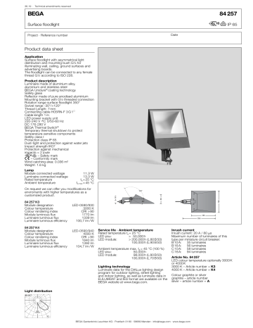 Bega K Surface Floodlight Data Sheet Manualzz