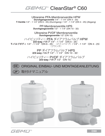 Gemu C Cleanstar Pneumatically Operated Diaphragm Valve