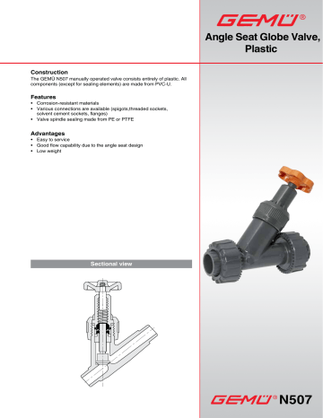 Gemu N Manually Operated Angle Seat Globe Valve Datasheet Manualzz