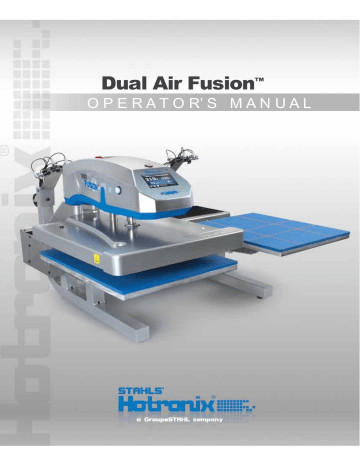 Stahl Hotronix DUAL Air Fusion Operator's Manual | Manualzz Stahl Hotronix DUAL Air Fusion Operator's Manual | Manualzz