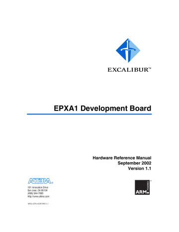 Excalibur Excalibur EPXA1 Hardware Reference Manual | Manualzz Excalibur Excalibur EPXA1 Hardware Reference Manual | Manualzz