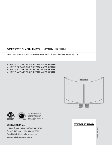 STIEBEL ELTRON MINI 2 Operating And Installation Manual | Manualzz