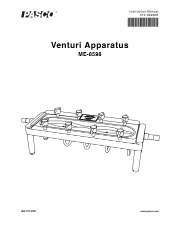 Pasco ME-8598 Venturi Apparatus Owner's Manual | Manualzz