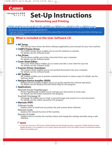 Canon MF5770 Printer Setup Instructions | Manualzz Canon MF5770 Printer Setup Instructions | Manualzz