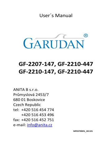 Anita GARUDAN GF-2207-147 User Manual | Manualzz