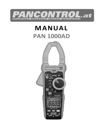 PANCONTROL Stromzange 1000A AC/DC True RMS Bedienungsanleitung | Manualzz