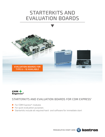 Kontron COMe Eval Carrier2 T10 COM Express® Evaluation Carrier Type 10 Datasheet | Manualzz