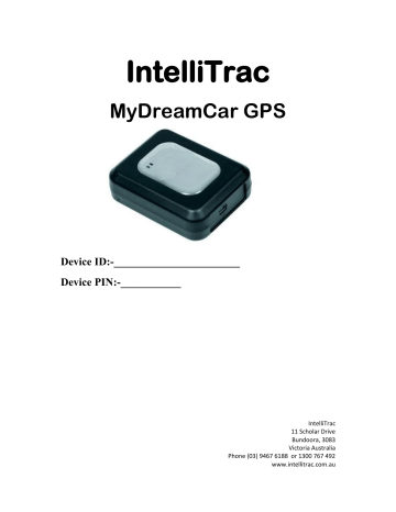 IntelliTrac MyDreamCar Quick Installation Manual | Manualzz IntelliTrac MyDreamCar Quick Installation Manual | Manualzz