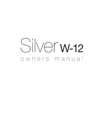Monitor Audio Silver W-12 Owner's Manual | Manualzz