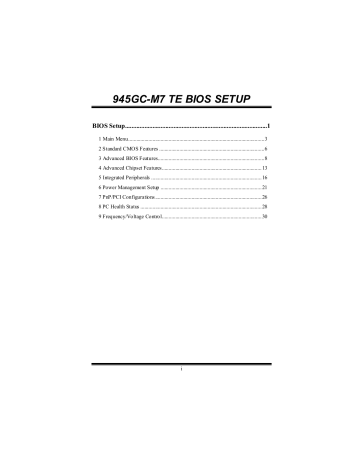 Biostar 945GC-M7 TE Bios Setup Manual | Manualzz Biostar 945GC-M7 TE Bios Setup Manual | Manualzz