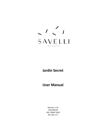 Savelli Geneve Jardin Secret User Manual | Manualzz Savelli Geneve Jardin Secret User Manual | Manualzz