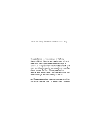 Sony Ericsson M610i User Manual | Manualzz Sony Ericsson M610i User Manual | Manualzz
