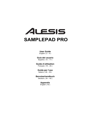 Alesis SAMPLEPAD PRO Benutzerhandbuch | Manualzz Alesis SAMPLEPAD PRO Benutzerhandbuch | Manualzz