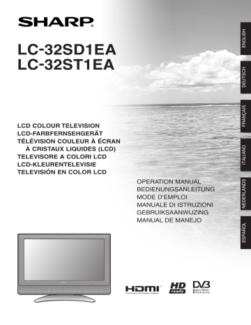 Sharp LC-32ST1EA Bedienungsanleitung | Manualzz Sharp LC-32ST1EA Bedienungsanleitung | Manualzz
