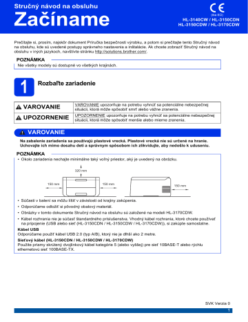 Brother HL-3170CDW Color Printer Stručný návod na obsluhu | Manualzz Brother HL-3170CDW Color Printer Stručný návod na obsluhu | Manualzz