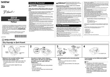 Brother PT-D210 P-touch Kullanım kılavuzu | Manualzz Brother PT-D210 P-touch Kullanım kılavuzu | Manualzz