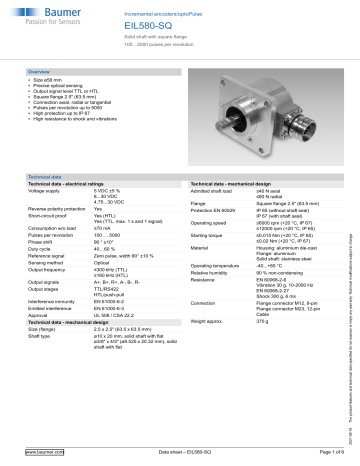 Baumer Eil Sq Incremental Encoder Data Sheet Manualzz