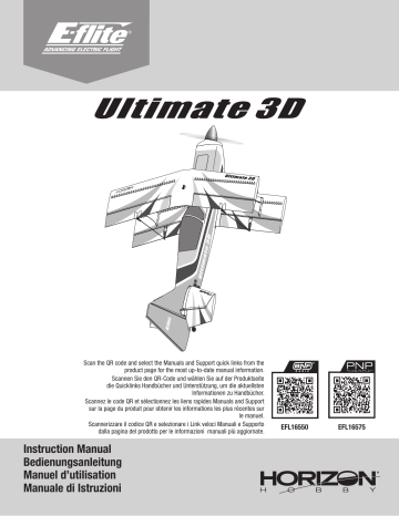 E-flite EFL16550 Ultimate 3D Smart BNF Basic Manuale del proprietario | Manualzz