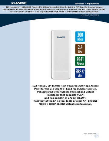 Lanpro LP-1540ai Manual | Manualzz Lanpro LP-1540ai Manual | Manualzz