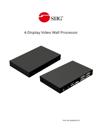 SIIG AV-GM0A43-S1 4-Display Video Wall Processor Installation Instructions | Manualzz SIIG AV-GM0A43-S1 4-Display Video Wall Processor Installation Instructions | Manualzz