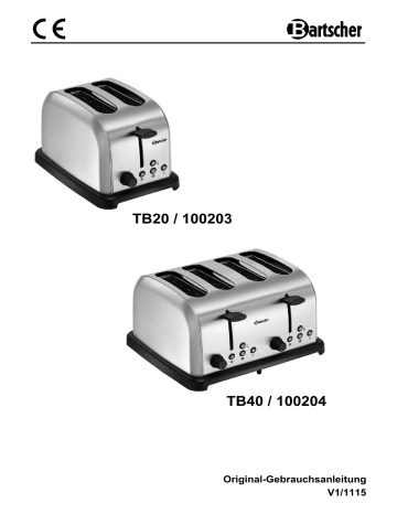 Bartscher 100203 Toaster TB20 Bedienungsanleitung | Manualzz Bartscher 100203 Toaster TB20 Bedienungsanleitung | Manualzz