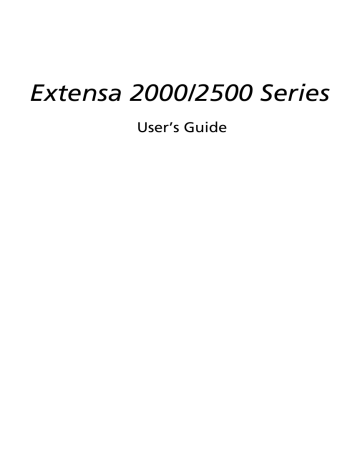 Acer Extensa 2000 Notebook User`s guide | Manualzz