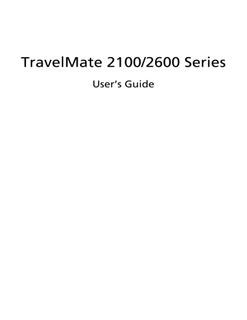 Acer TravelMate 2100 Notebook User`s guide | Manualzz