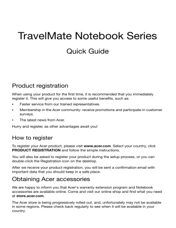 Acer TravelMate P243-M Notebook Quick Start Guide | Manualzz Acer TravelMate P243-M Notebook Quick Start Guide | Manualzz