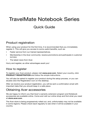 Acer TravelMate P653-M Notebook Quick Start Guide | Manualzz