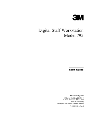 3M DGF-LSD795 LibraryMaterials Digital Identification System User Manual | Manualzz