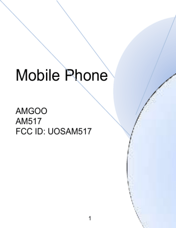 Amgoo Telecom UOSAM517 mobilephone User Manual | Manualzz Amgoo Telecom UOSAM517 mobilephone User Manual | Manualzz