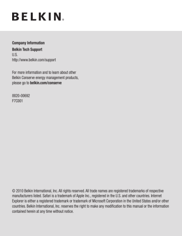 Belkin International K7SF7C001 ConserveGateway Connect User Manual | Manualzz Belkin International K7SF7C001 ConserveGateway Connect User Manual | Manualzz