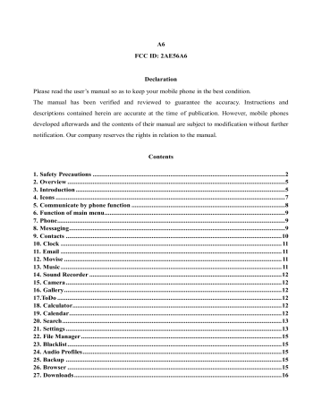 KENXINDA TECHNOLOGY 2AE56A6 SmartPhone User Manual | Manualzz KENXINDA TECHNOLOGY 2AE56A6 SmartPhone User Manual | Manualzz