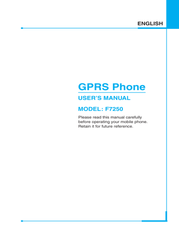 LG Electronics USA BEJF7250 Single-BandPCS GSM Phone User Manual | Manualzz LG Electronics USA BEJF7250 Single-BandPCS GSM Phone User Manual | Manualzz