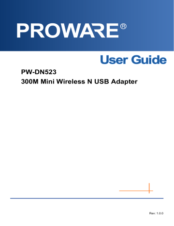 Proware Technologies WWMDN523V2 300MMini Wireless N USB Adapter User Manual | Manualzz