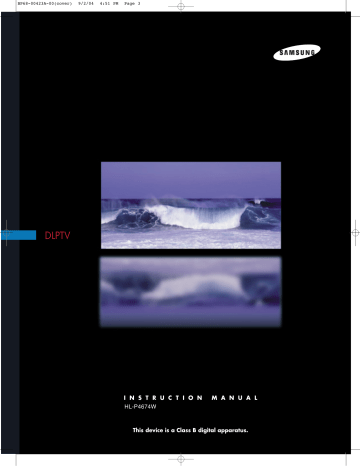 Samsung Electronics A3LAT46L5 DLPProjection TV User Manual | Manualzz Samsung Electronics A3LAT46L5 DLPProjection TV User Manual | Manualzz