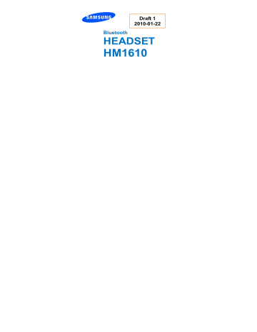 Samsung Electronics A3LHM1610 BluetoothMono Headset User Manual | Manualzz Samsung Electronics A3LHM1610 BluetoothMono Headset User Manual | Manualzz