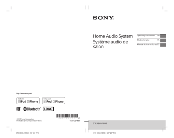 Sony AK8GTKXB90 HomeAudio System User Manual | Manualzz Sony AK8GTKXB90 HomeAudio System User Manual | Manualzz
