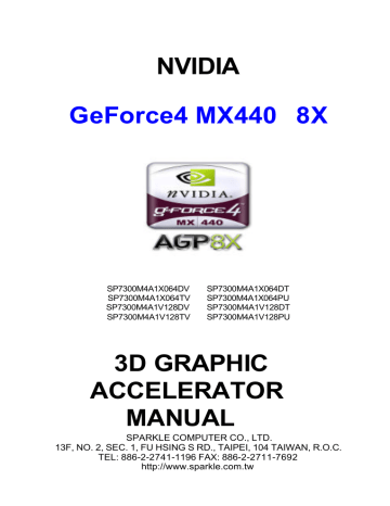 Sparkle Computer M697300M4 VGACard User Manual | Manualzz Sparkle Computer M697300M4 VGACard User Manual | Manualzz