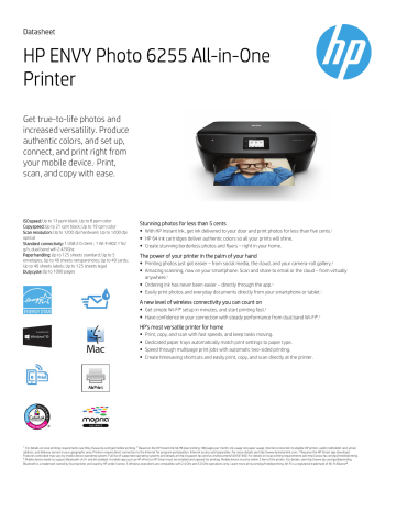 HP Envy Photo 6255 Wireless All-in-One Printer User Manual | Manualzz