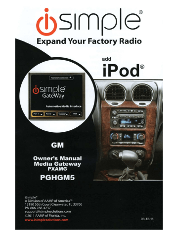 iSimple Gateway ISGM76 iPhone Adapters for Factory Radio Owner's Manual | Manualzz