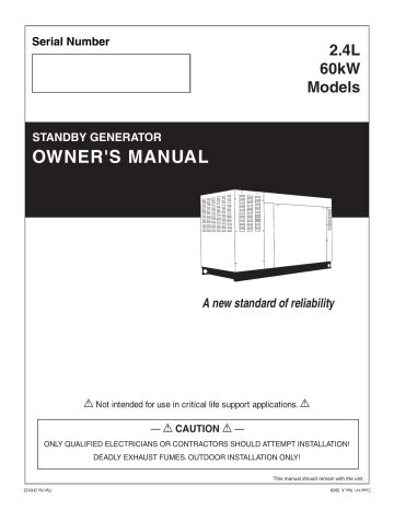 Generac 60 KW 0056090 Standby Generator Manual Manualzz