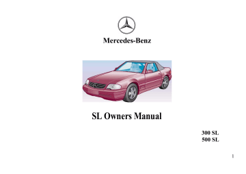 Mercedes-Benz 300 SL Owner's Manual | Manualzz