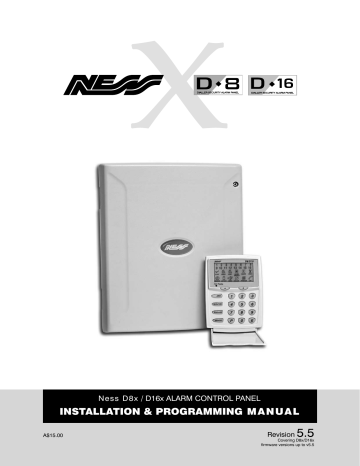 Ness D8X Installation & Programming Manual | Manualzz Ness D8X Installation & Programming Manual | Manualzz