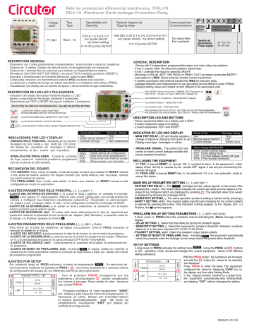 Circutor RGU10 Earth Leakage Relay Technical Guide Manualzz