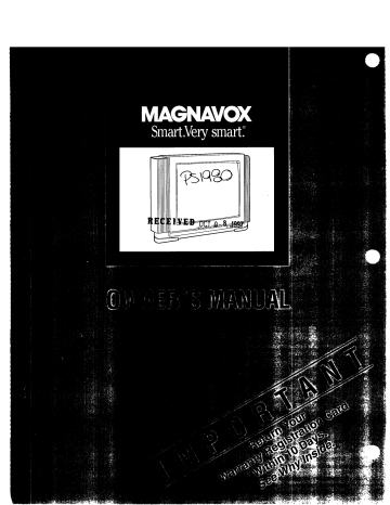 Magnavox PS1980 Owner's Manual | Manualzz Magnavox PS1980 Owner's Manual | Manualzz