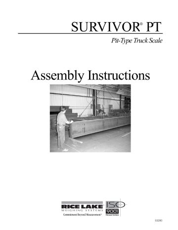 Rice Lake SURVIVOR PT Assembly Instructions Manual | Manualzz Rice Lake SURVIVOR PT Assembly Instructions Manual | Manualzz