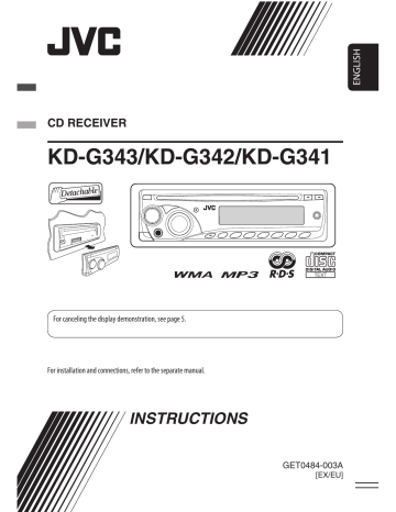 JVC KD-G341, KD-G342, KD-G343 Instructions Manual | Manualzz JVC KD-G341, KD-G342, KD-G343 Instructions Manual | Manualzz