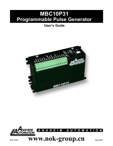 Anaheim Automation MBC10P31 User Manual | Manualzz Anaheim Automation MBC10P31 User Manual | Manualzz