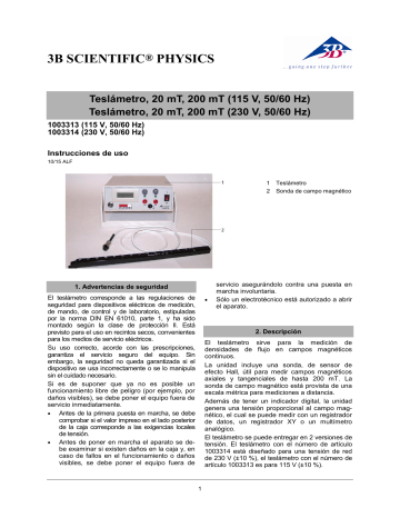 3B SCIENTIFIC PHYSICS 1003314 Instrucciones de operación | Manualzz
